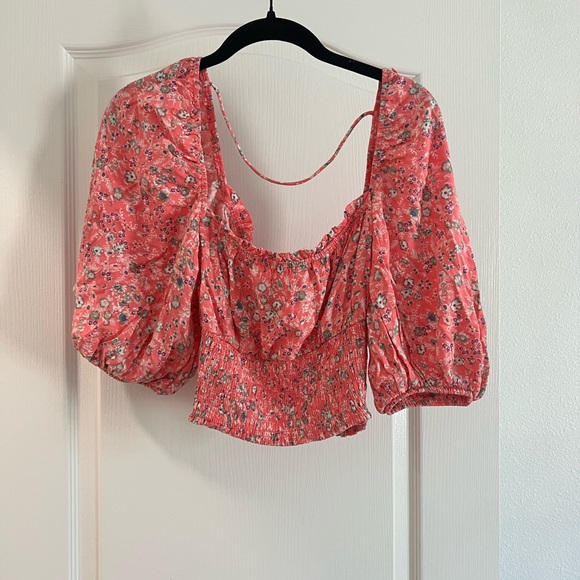 AFRM Floral Smocked Crop SZ S - Picture 3 of 5